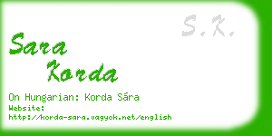 sara korda business card
